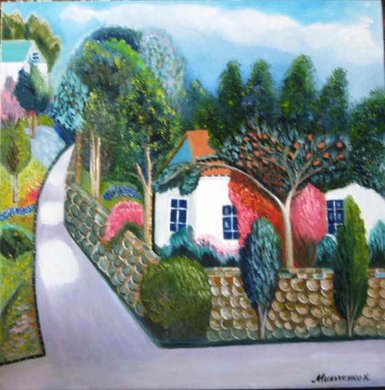 Painting маслом "Дом у перекрёстка"