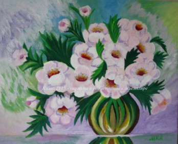 Painting акрилом " Белые пионы "