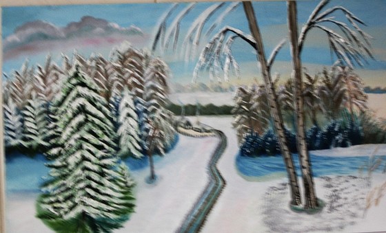 Painting маслом " Дорога к дому "