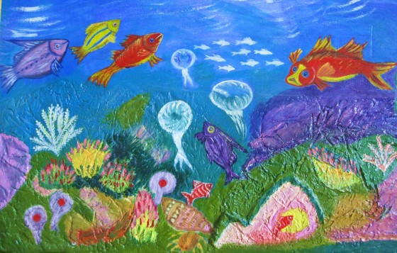 Painting маслом " Подводный мир "