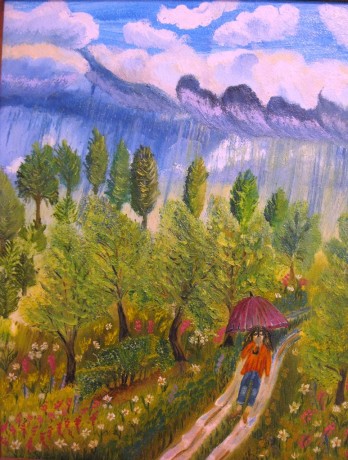 Painting маслом " Слепой дождь в июне "