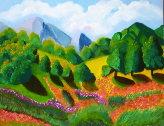 Painting маслом "Солнечная долина"