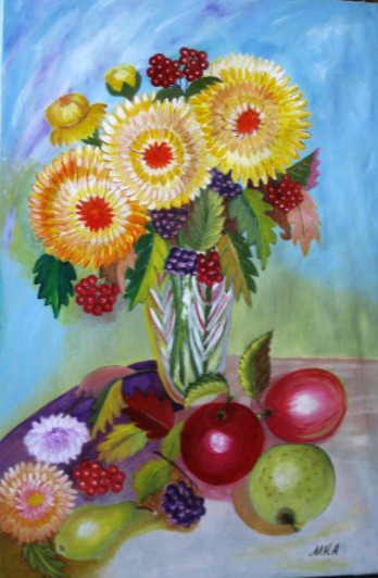 Painting маслом  "Фруктово- ягодный микс"-натюрморт