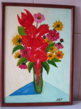 Painting в смешанной технике " Факел лета "