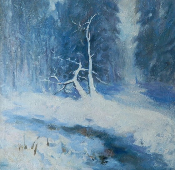 Painting маслом На опушке зимой