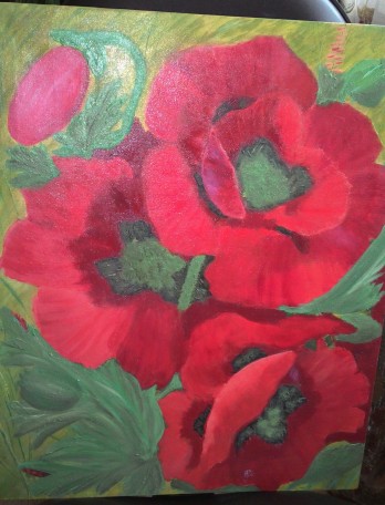 Painting в смешанной технике "Маки великаны"