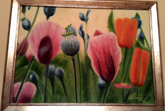 Painting маслом "Цветущее поле"