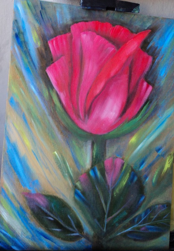 Painting маслом "Роза Фентези"