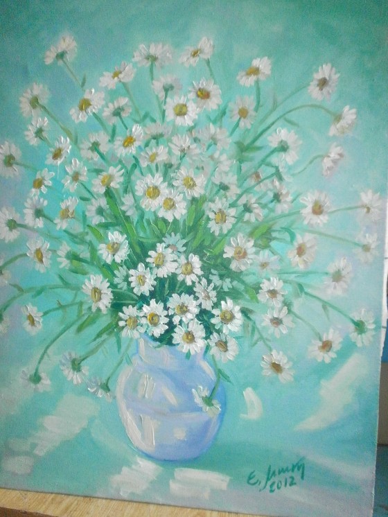 Painting маслом Ромашки
