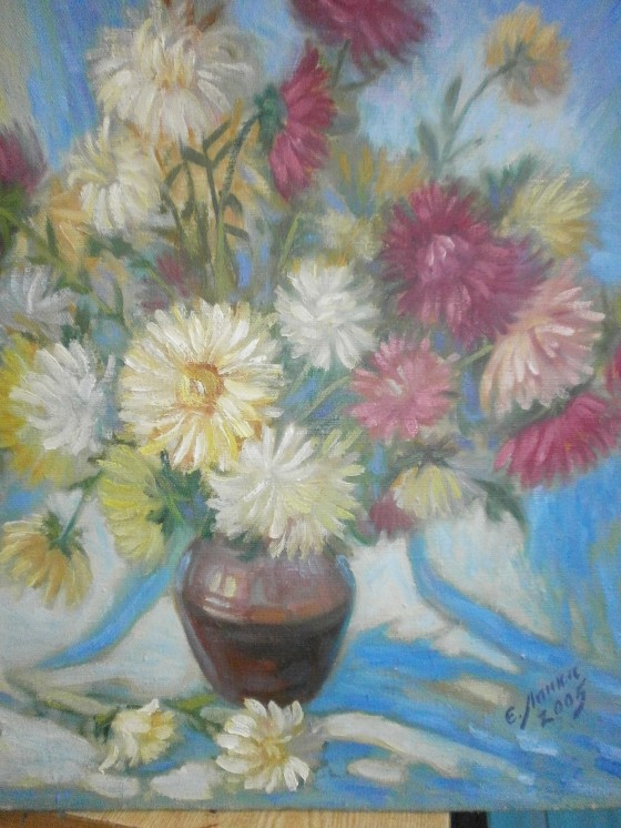 Painting маслом Осінні квіти