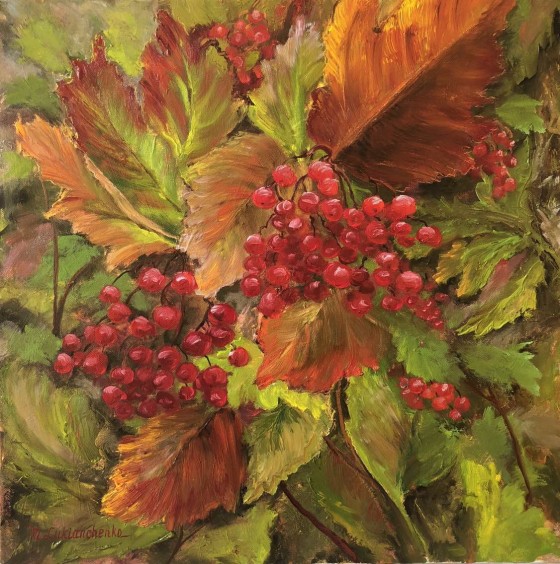 Painting маслом Красная калина