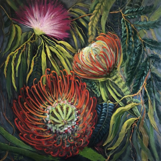 Painting маслом Праздник в джунглях