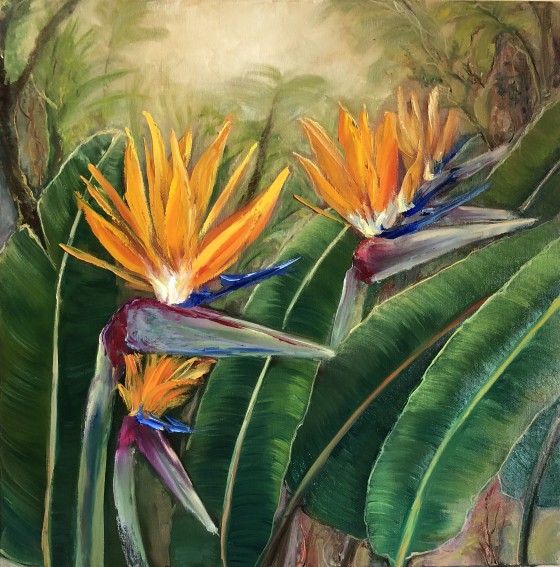 Painting маслом Джунгли. Стрелиции