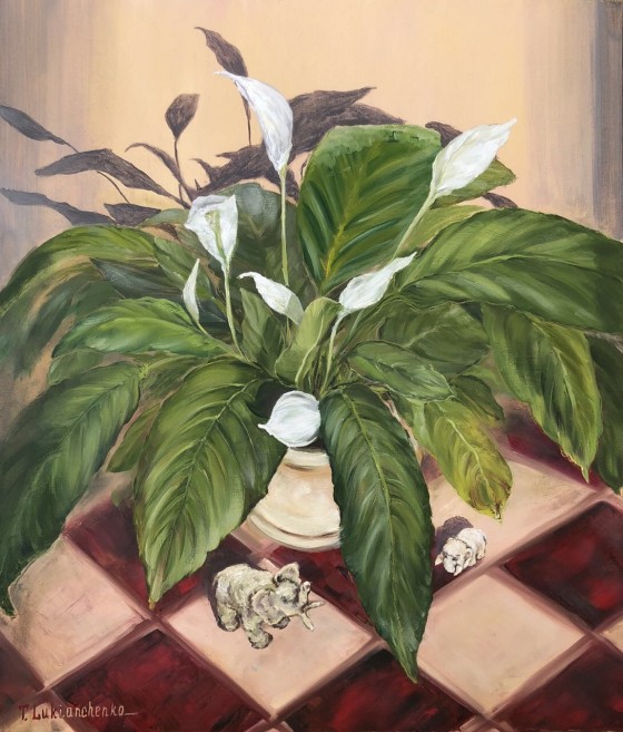 Painting маслом  Большие листья 