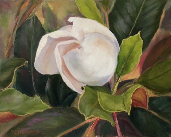 Painting в смешанной технике Белый шёлк 