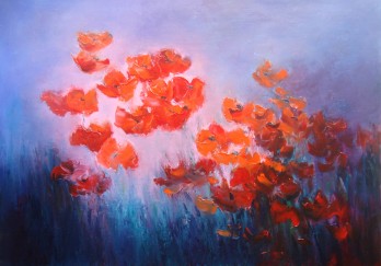 Painting маслом маки 