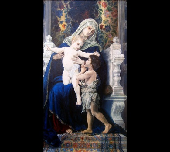 Painting маслом Богородица с Христом и Св.Иоанном Спасителем