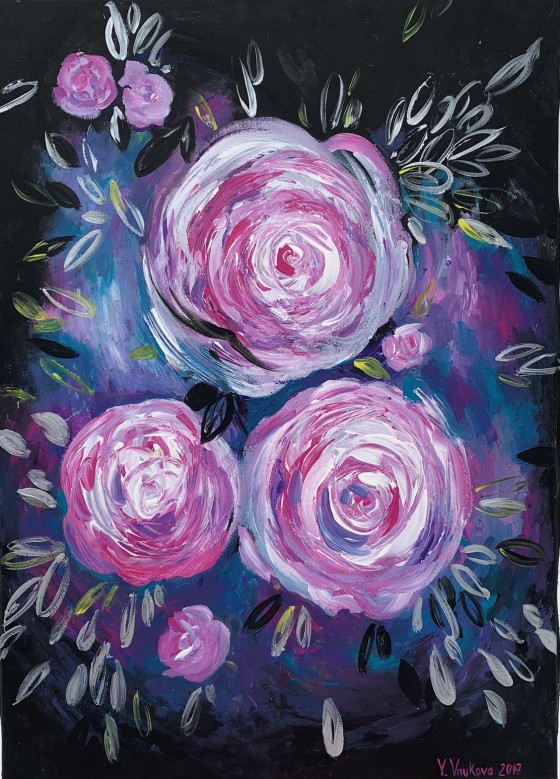 Painting акрилом Розы