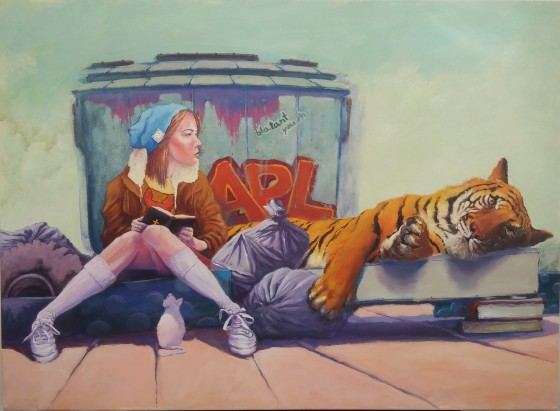 Painting маслом "Человек на грани вымирания"