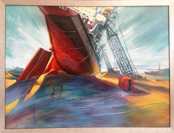 Painting в смешанной технике Золотые ворота. На дне пролива