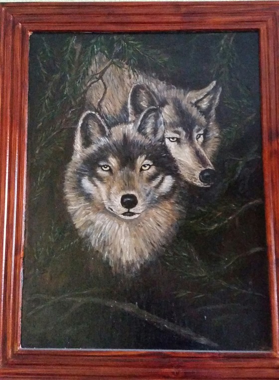 Painting маслом Волки
