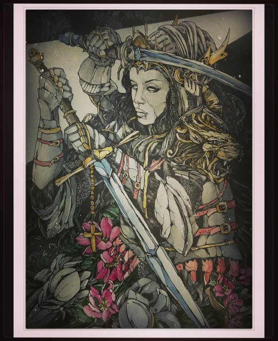 Painting в смешанной технике Борьба