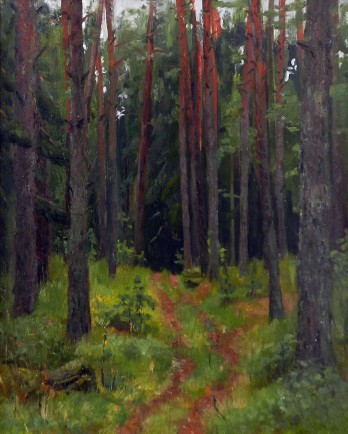 Painting маслом Лесная дорога