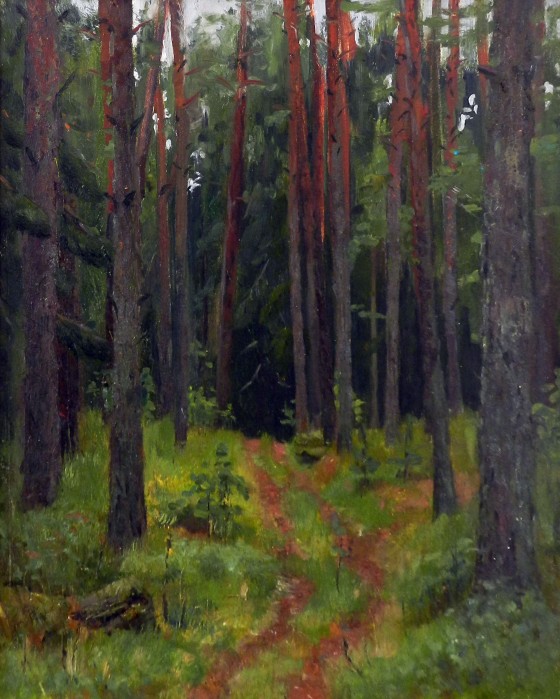 Painting маслом Лесная дорога