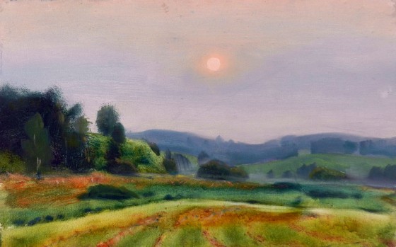 Painting маслом Закат в Михайловском