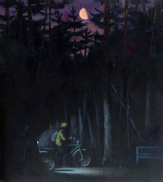 Painting маслом Ночная прогулка