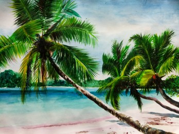 Painting акварелью Лазурный берег