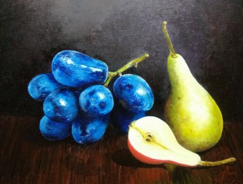 Painting маслом Натюрморт Виноград и груши