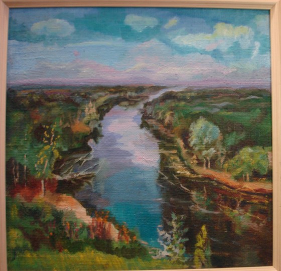 Painting маслом Река