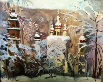 Painting маслом Софиевский собор. Зима.