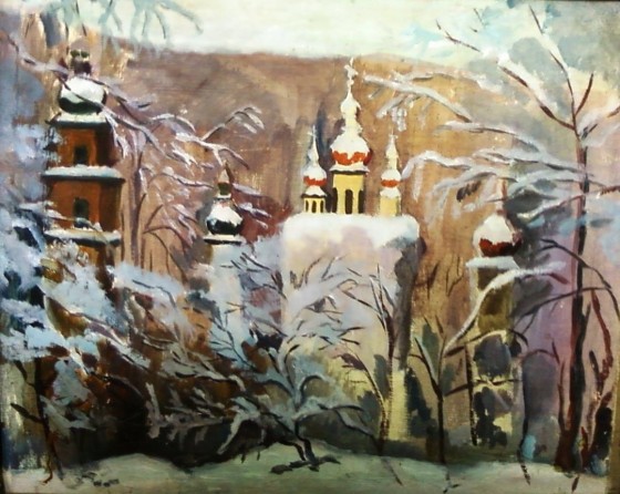 Painting маслом Софиевский собор. Зима.