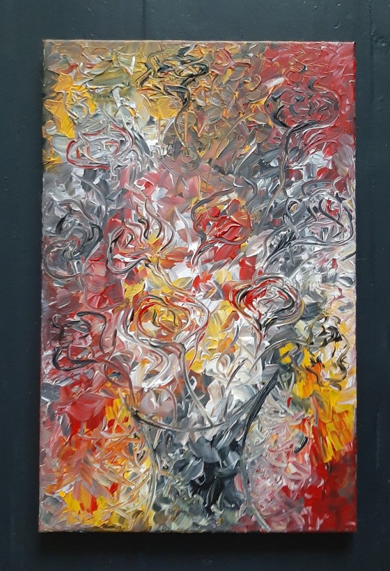 Painting акрилом Осенние цветы