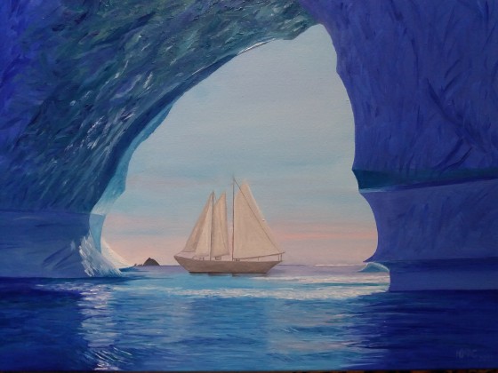 Painting маслом Белеет парус одинокий 