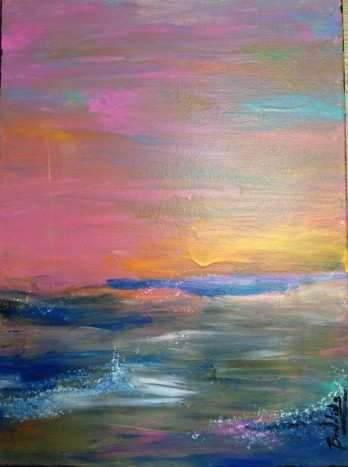 Painting акрилом Розовый закат