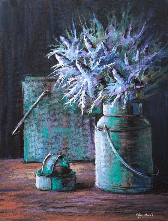 Painting пастелью Колючки