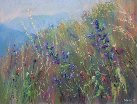 Painting пастелью На склоне Монте Бре