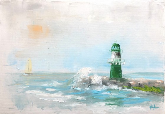 Painting маслом Картина маслом «Зелёный маяк»