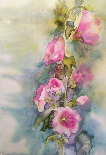 Painting акварелью Картина акварелью "Мальви"