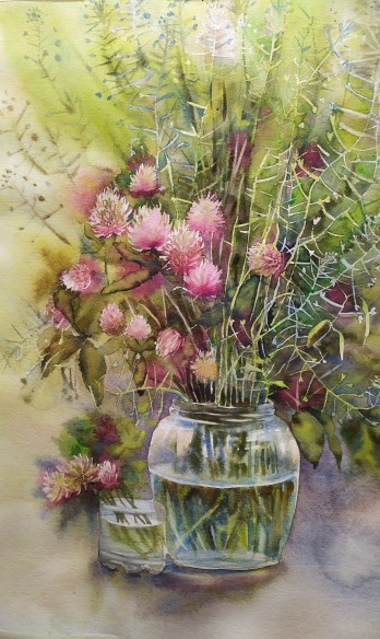 Painting акварелью Картина акварелью "букет клевера"