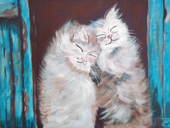 Painting акрилом Котики