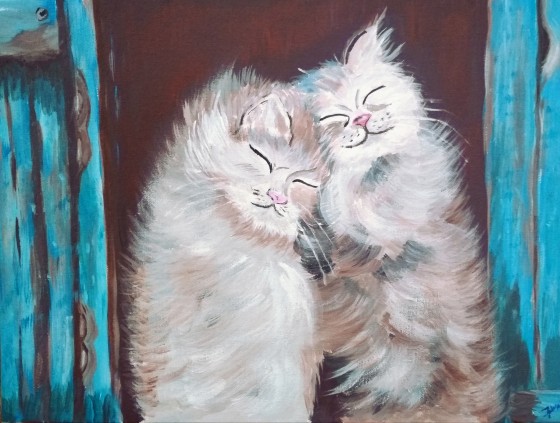 Painting акрилом Котики