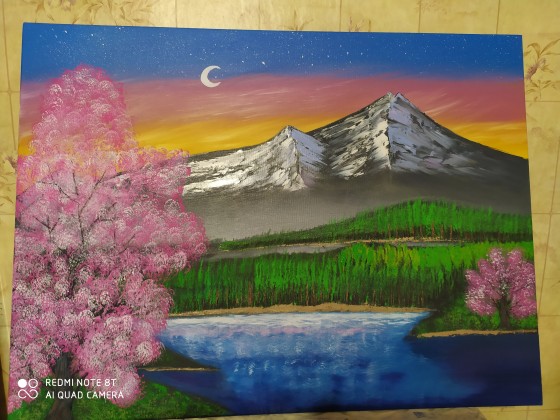 Painting маслом Картина маслом Сакура