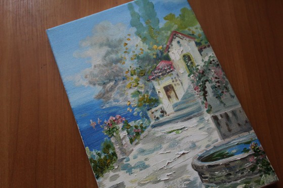 Painting маслом Итальянский дворик