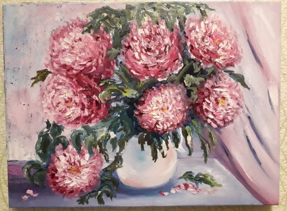 Painting маслом Пионы