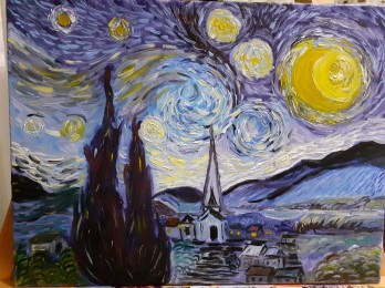 Painting маслом C "замахом" на Ван Гога☺☺☺