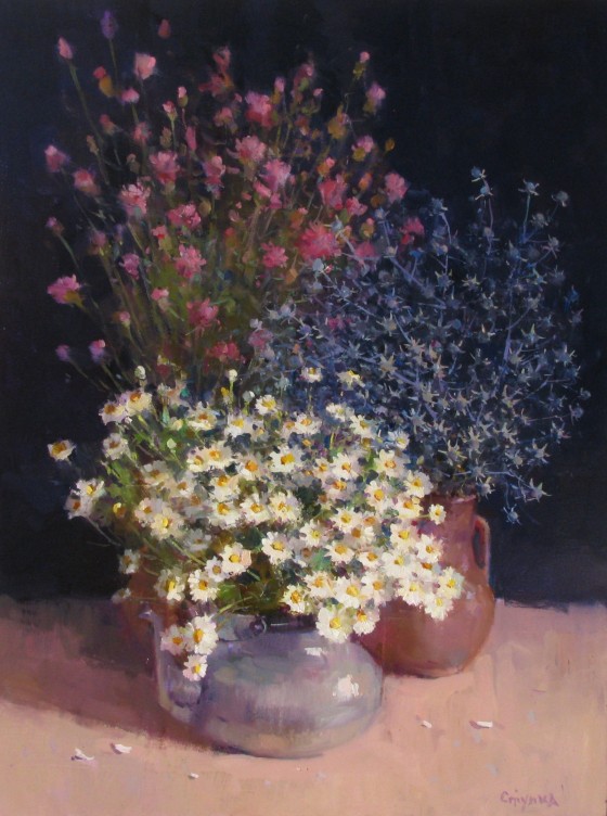 Painting маслом три букети